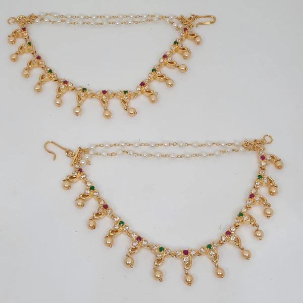 Gold Plated Long Hair Chain Earring  Rebaari Jewels